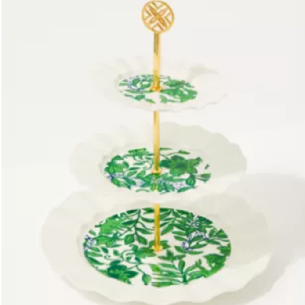 NWT Lilly Pulitzer Floral Tiered Serving Tray